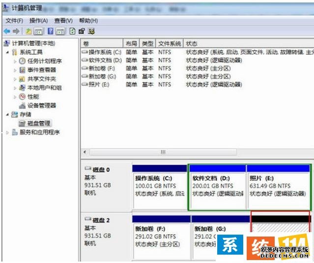 被删除的卷变成“未分配”状态