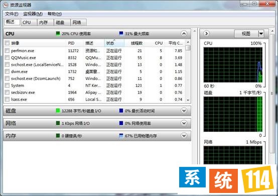 点击“资源监视器”