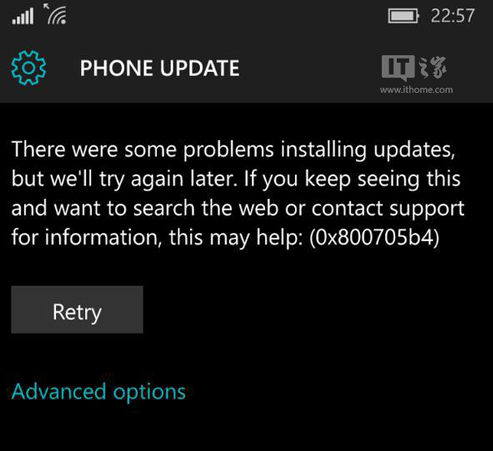 升级Win10 Mobile 10536出现0x800705b4错误怎么办？